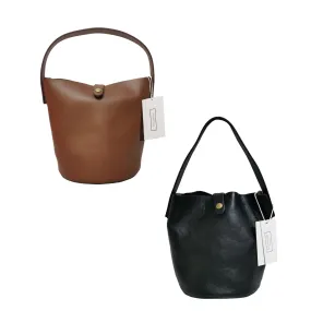 Women's genuine cowhide leather bucket bag V3